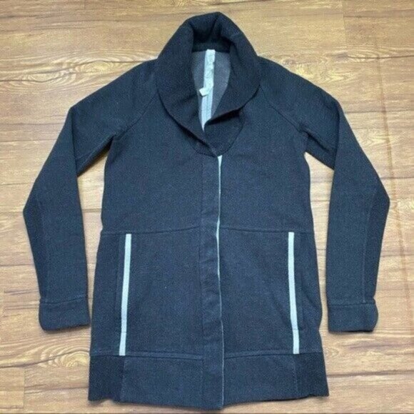 Lululemon Yin To My Yang Cardi Heathered Black Women Size 2 - Picture 4 of 11